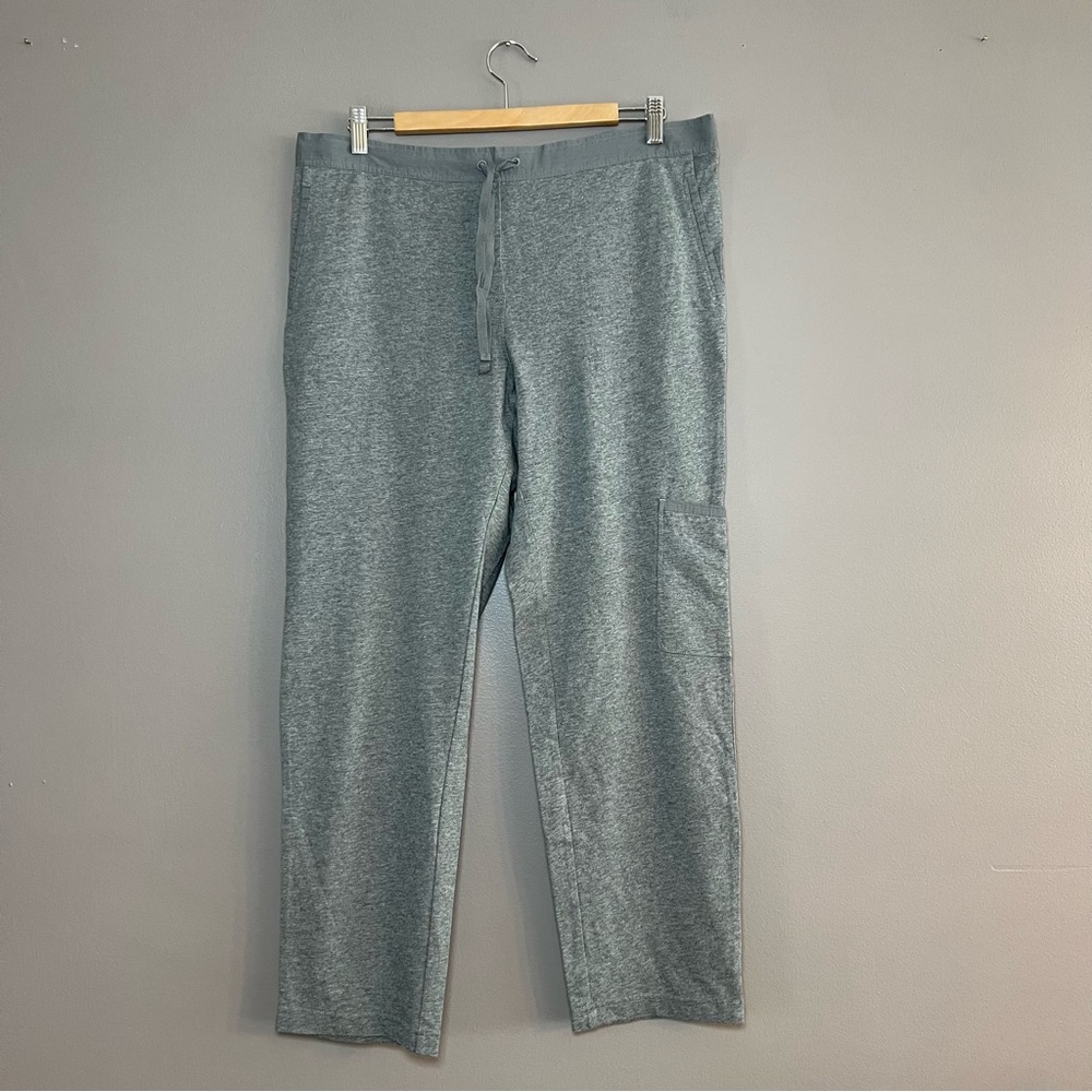 J Jill Cargo Pocket Capri Pants Cotton Drawstring Loungewear Heather Gray Sz M